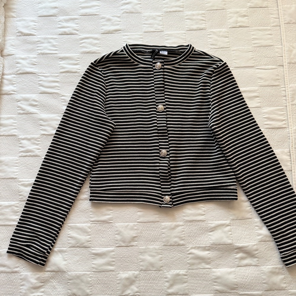 H&M Black and White Striped Jacket
